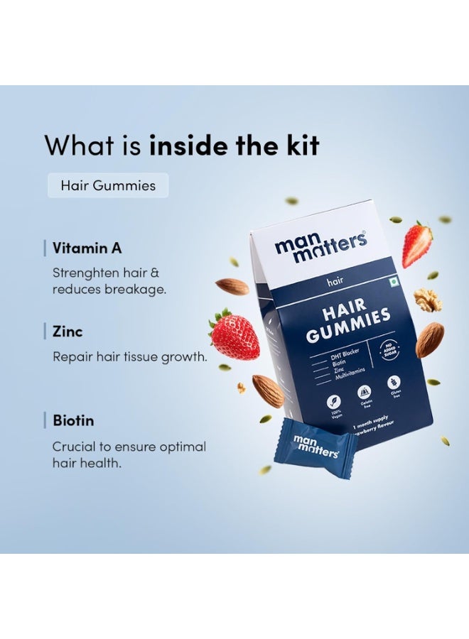 مان ماترز مجموعة مان ماترز لعلاج تساقط الشعر المرحلة الثانية | مينوكسيديل مع بروكابيل 60 مل مع حلوى البيوتين للشعر 30 قطعة | يحفز بصيلات الشعر ويغذي الشعر ويعزز نموه. - Image 4